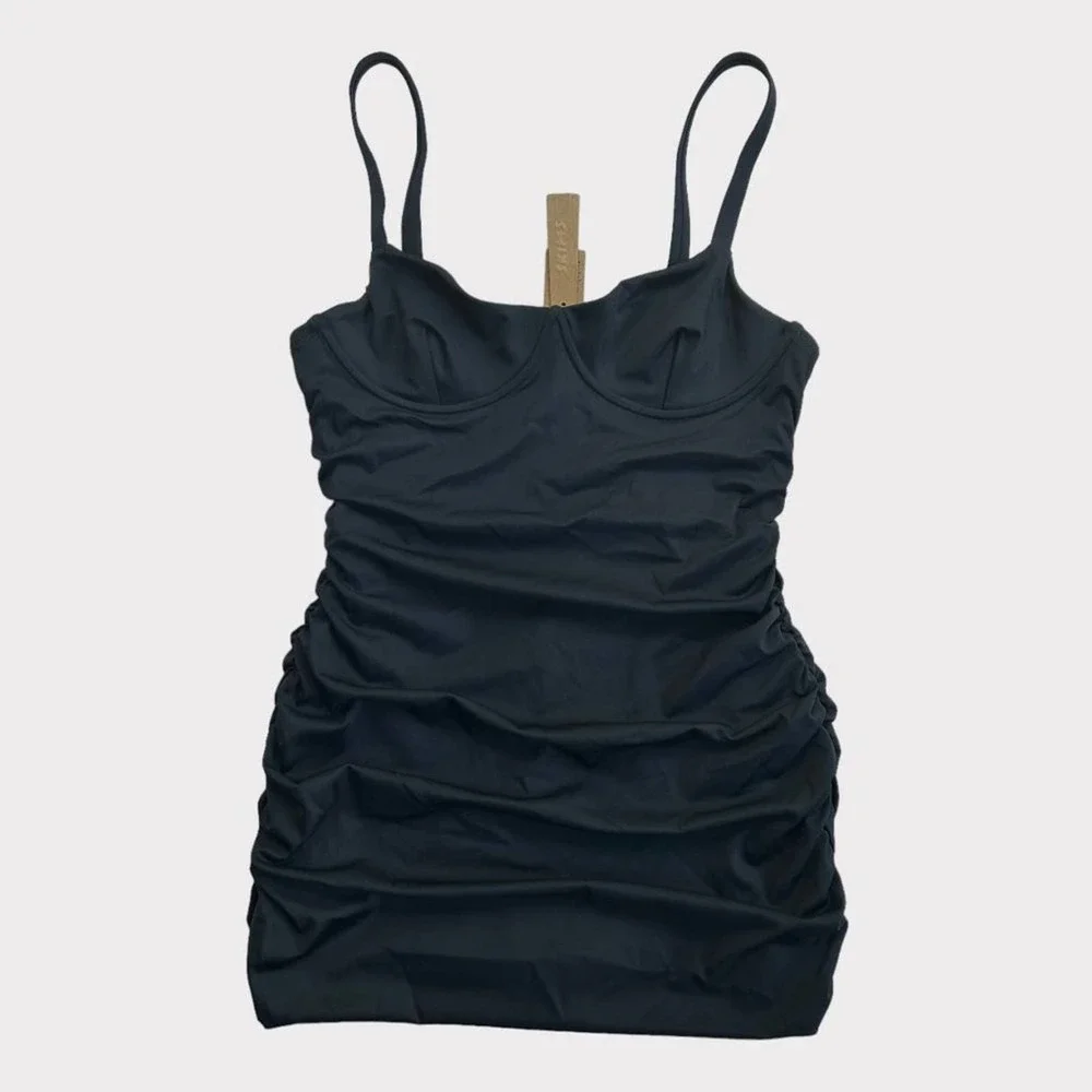 SKIMS Shaping Swim Ruched One Piece in Onyx Size Small